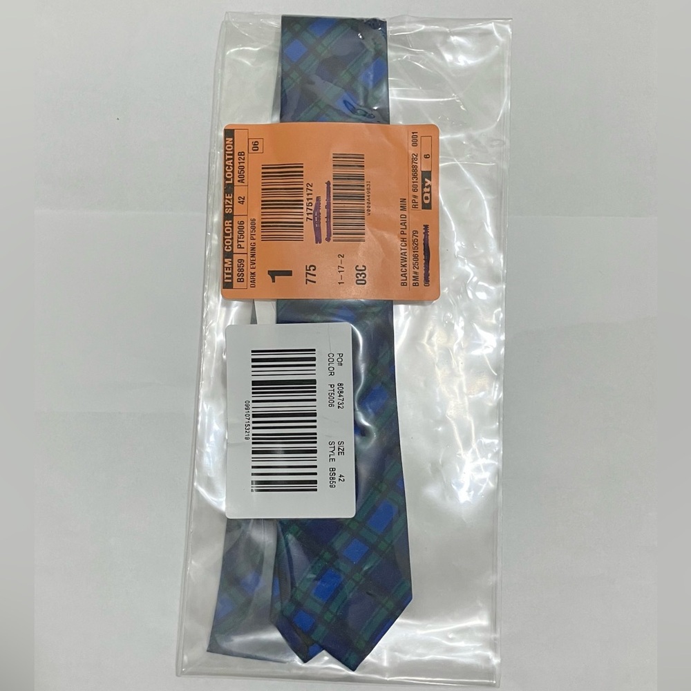 NWT Crewcuts Black Watch Tartan Tie, Silk Plaid Preppy 42” Kids Boy Blue Green - Picture 12 of 13